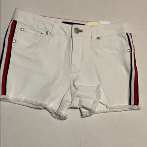 NWT Tommy Hilfiger white shorts with red & blue detail